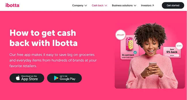 cash back rewards app website screenshot