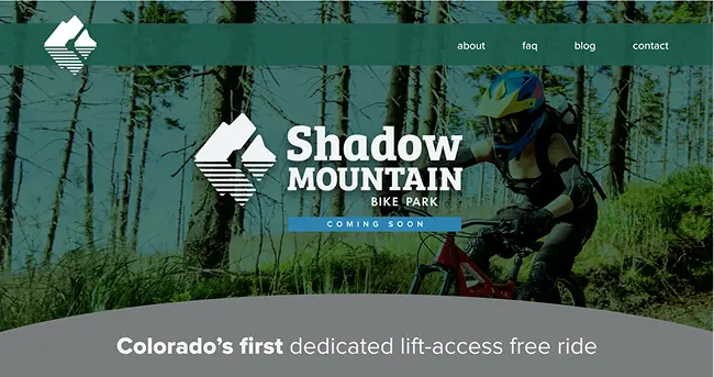 mountain bike park website screenshot